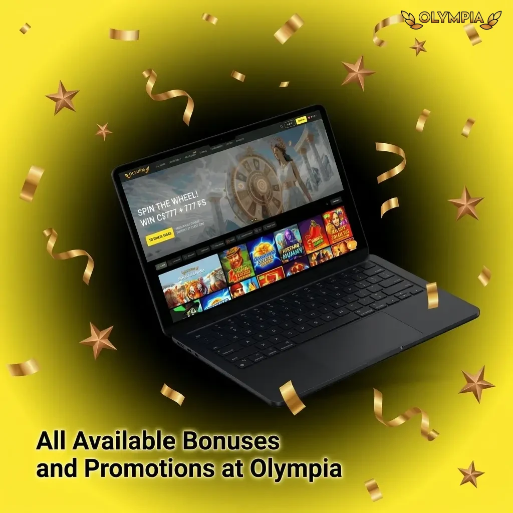 Olympia Casino bonuses and promotions overview including welcome offers, free spins, reload bonuses, and VIP rewards for Canadian players