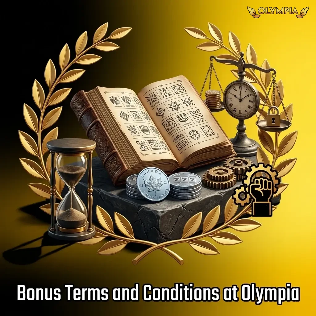 Olympia Casino bonus terms including wagering requirements, game contributions, bet limits, and withdrawal rules for Canadian players