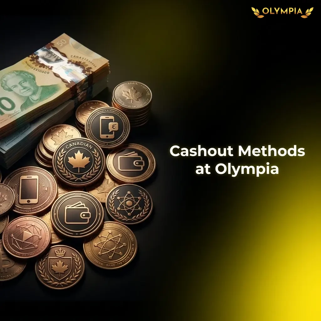 Olympia Casino cashout methods for Canadian players showing fees, withdrawal times, and transaction limits in CAD