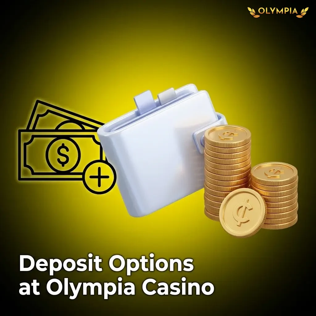 Olympia Casino deposit options table showing 20+ methods including Interac, Visa, and Skrill with limits and fees for Canadians