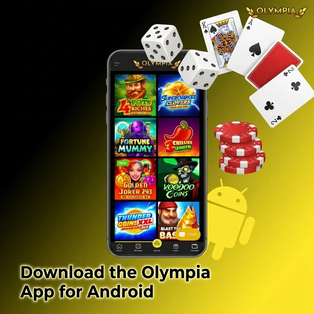 Olympia Android app APK download guide showing installation steps and system requirements for Canadian users