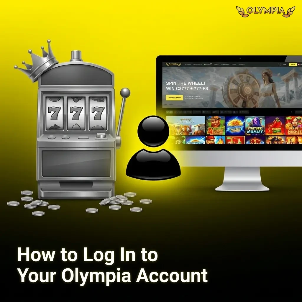 Step-by-step guide showing how to log in to an Olympia account on any device using email, password, and security verification