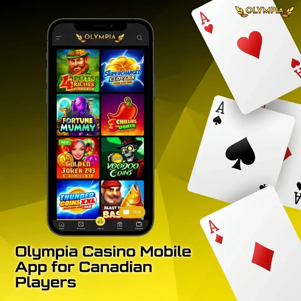 Olympia Casino mobile app on iOS and Android for Canadian players with full game access and secure payments