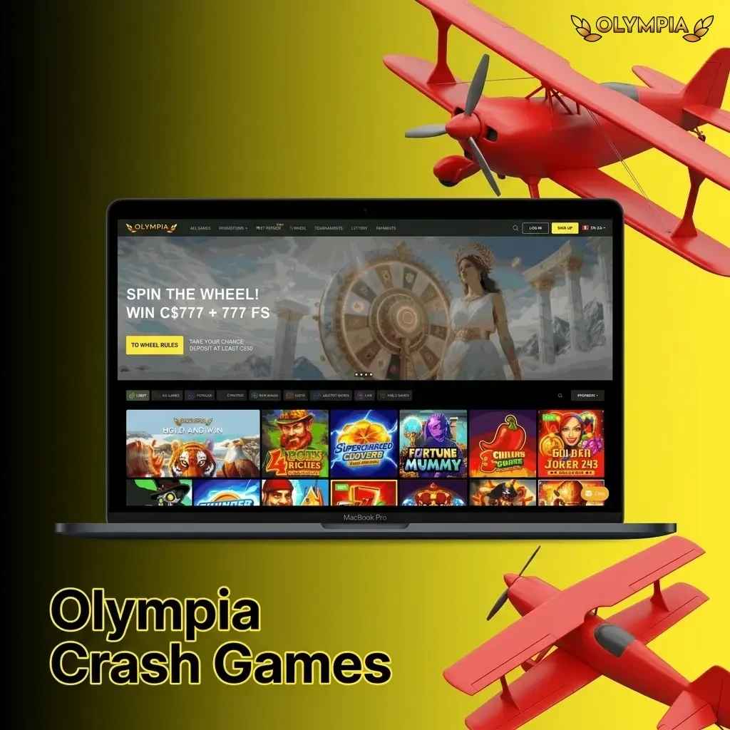 Olympia Casino crash games including Aviator, Spaceman, and JetX with multiplier mechanics for Canadian players