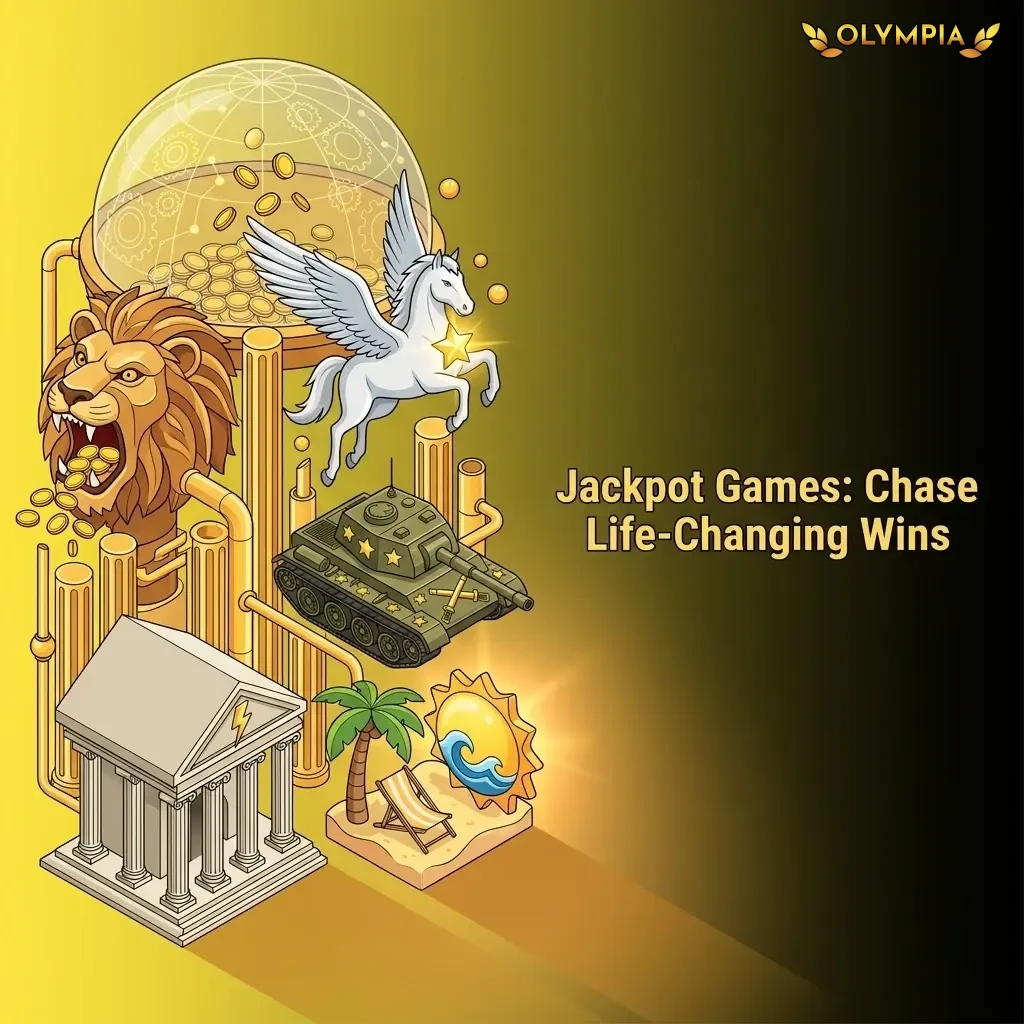 Olympia Casino jackpot games including Mega Moolah and Divine Fortune offering progressive and fixed jackpot wins
