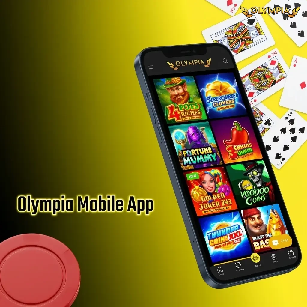 Olympia Casino mobile app on smartphone and tablet showing casino and sportsbook interface for Canadian players