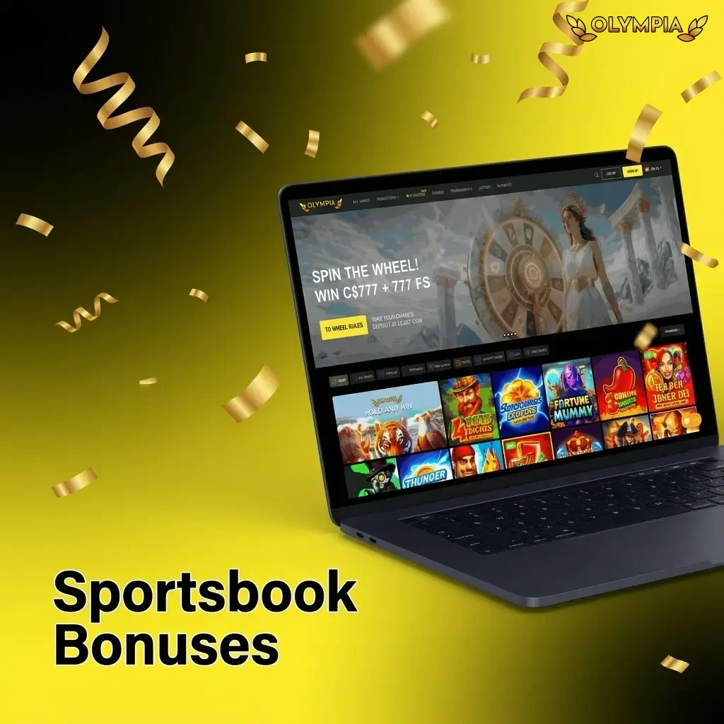Olympia sportsbook 100% welcome bonus up to C$10,000 for new Canadian players with 5x rollover requirement