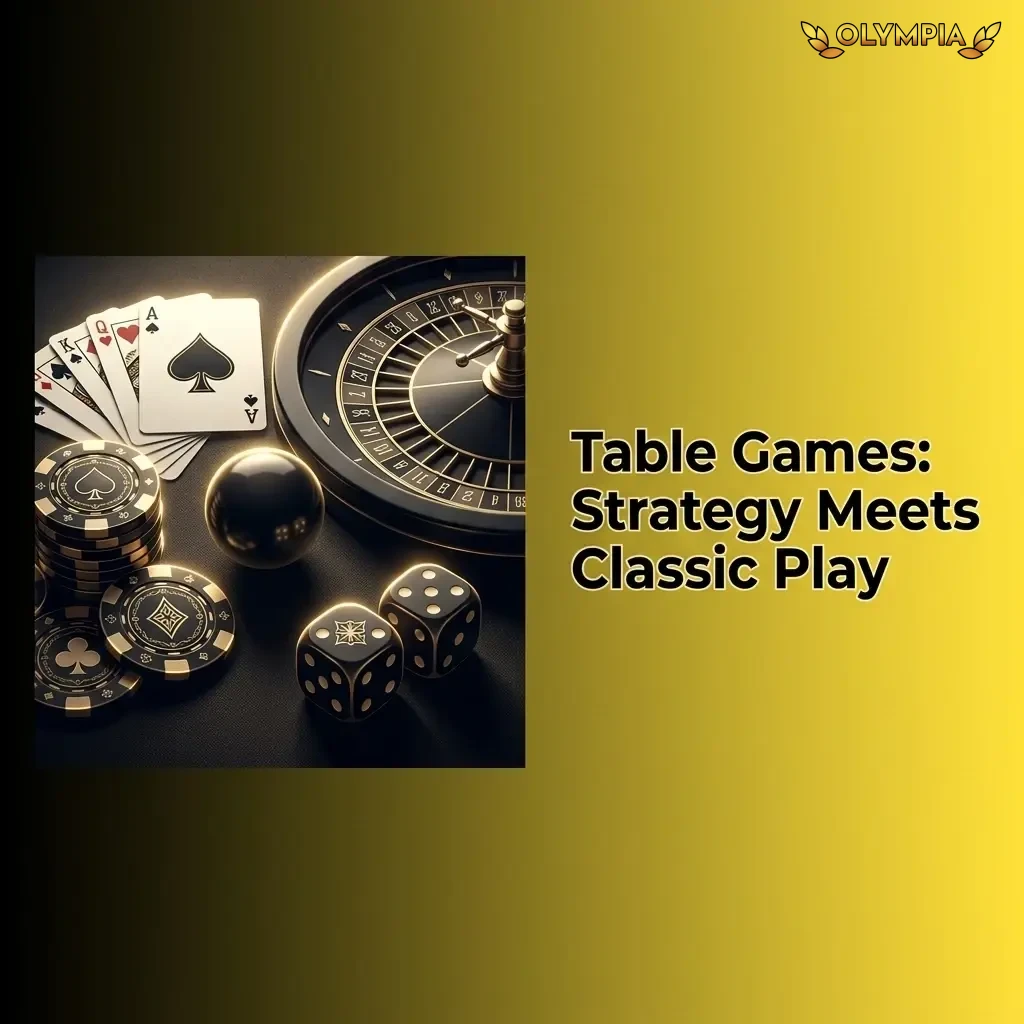 Table games at Olympia Casino including Blackjack, Roulette, Craps, and Poker for strategic Canadian players