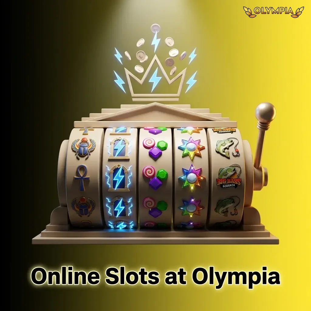 Online slots at Olympia Casino featuring popular titles like Book of Dead, Gates of Olympus, and Sweet Bonanza for Canadian players