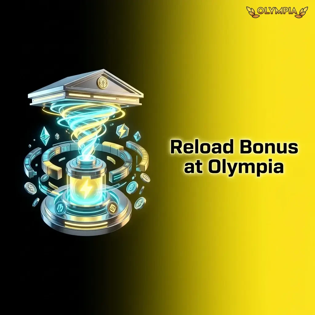 Olympia Casino reload bonus offer showing percentage match on subsequent deposits for active players